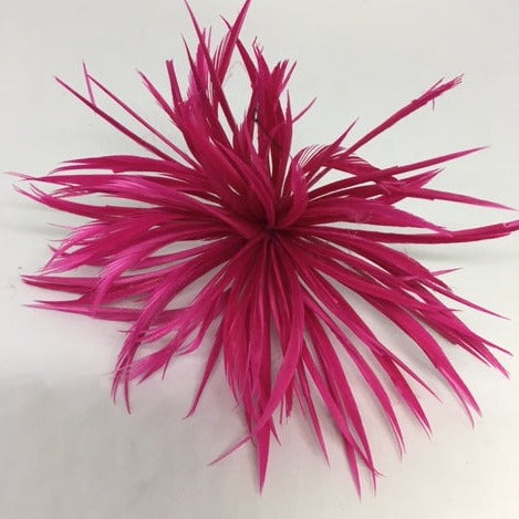 pink peacock Biot Feather Star Flower on Wire