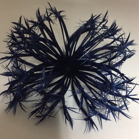navy Biot Feather Star Flower on Wire
