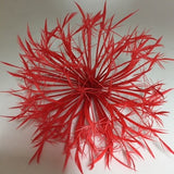 red Biot Feather Star Flower on Wire