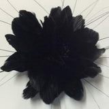 Feather Flower with Peacock Fringes (EF1097) black