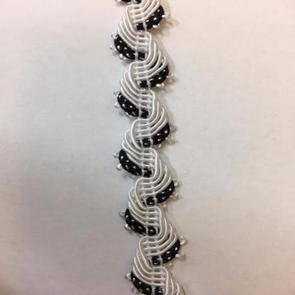 Braid Loops - black white double loops