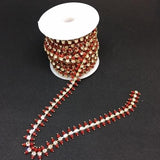 Bling Chain - dark red set in gold