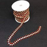 Bling on a Strand -dark red set in gold