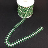 Bling on a Strand - green set in silver