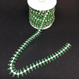 Bling Chain - green set in silver