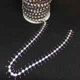 Bling on a Strand - grey set in silver