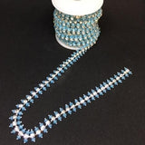 Bling Chain - pale blue set in silver