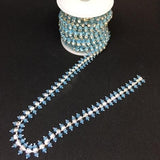 Bling on a Strand - pale blue set in silver