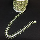 Bling Chain - pale green set in silver