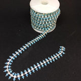 Bling on a Strand -sky blue set in silver