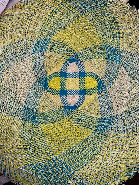 Buntal Mats - Swirls / Checkerboard - Large [23"]  - AU