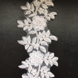 Appliques - bridal white pearl beaded flowers