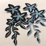 Appliques - Flowers & Leaves Navy & Pale Blue