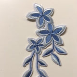 Appliques - flowers leaves pale blue
