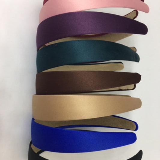 Satin Covered Wide Plastic Headbands 