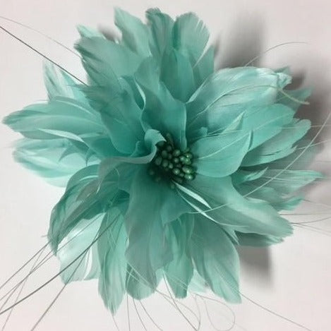 Feather Flower with Peacock Fringes (EF1097) Mint