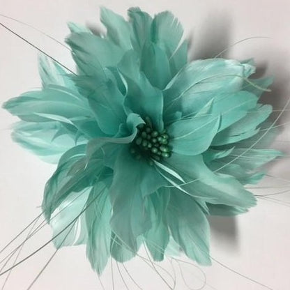 Feather Flower with Peacock Fringes (EF1097) Mint