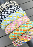 Patterned Paper Straw Padded Headbands - UK