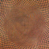 orange black checkerboard large patterned 23" buntal mat