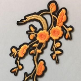 Appliques - black & orange flower blossum
