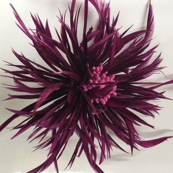 Biot (F1837) Feather Flower - plum