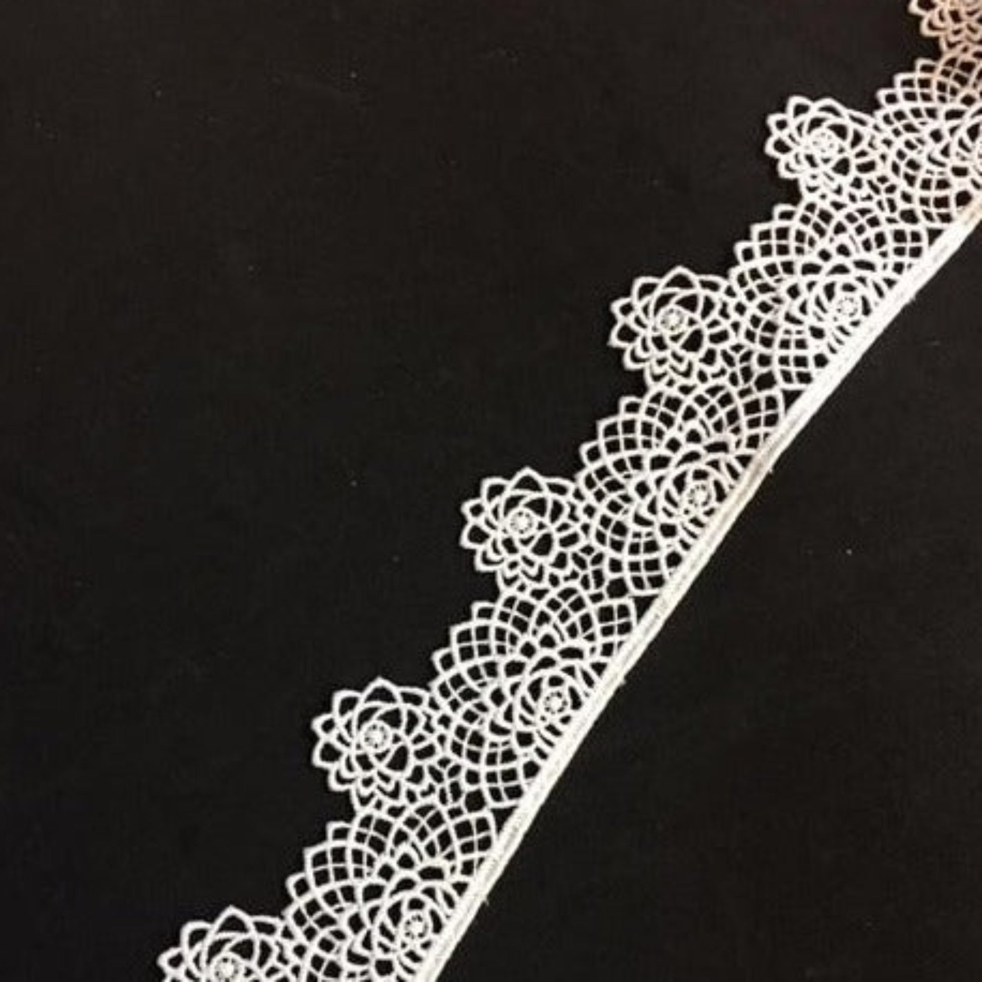 Lace Trim 09 - Raised Flower Trim - AU - B Unique Millinery