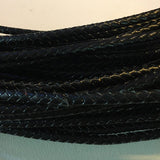 black Braided leather cord round 
