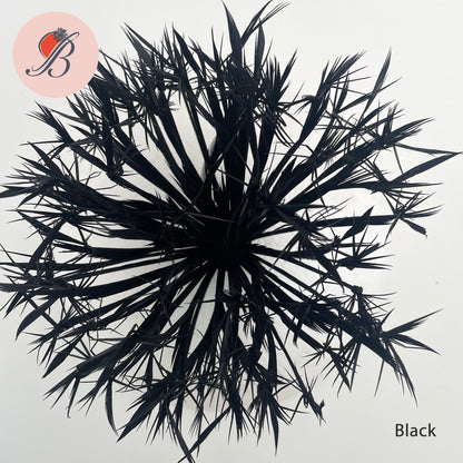 black Biot Feather Star Flower on Wire