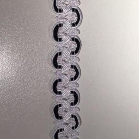 Braid Loops - black white cross double loops