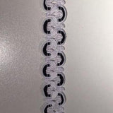 Braid Loops - black white cross double loops