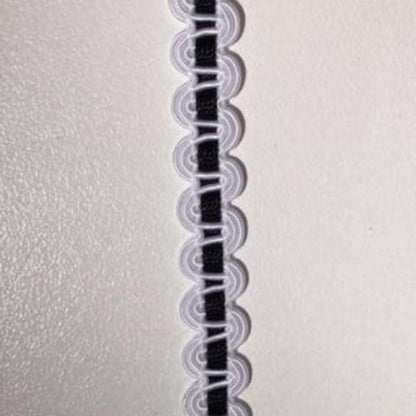 Braid Loops - black white double S loop