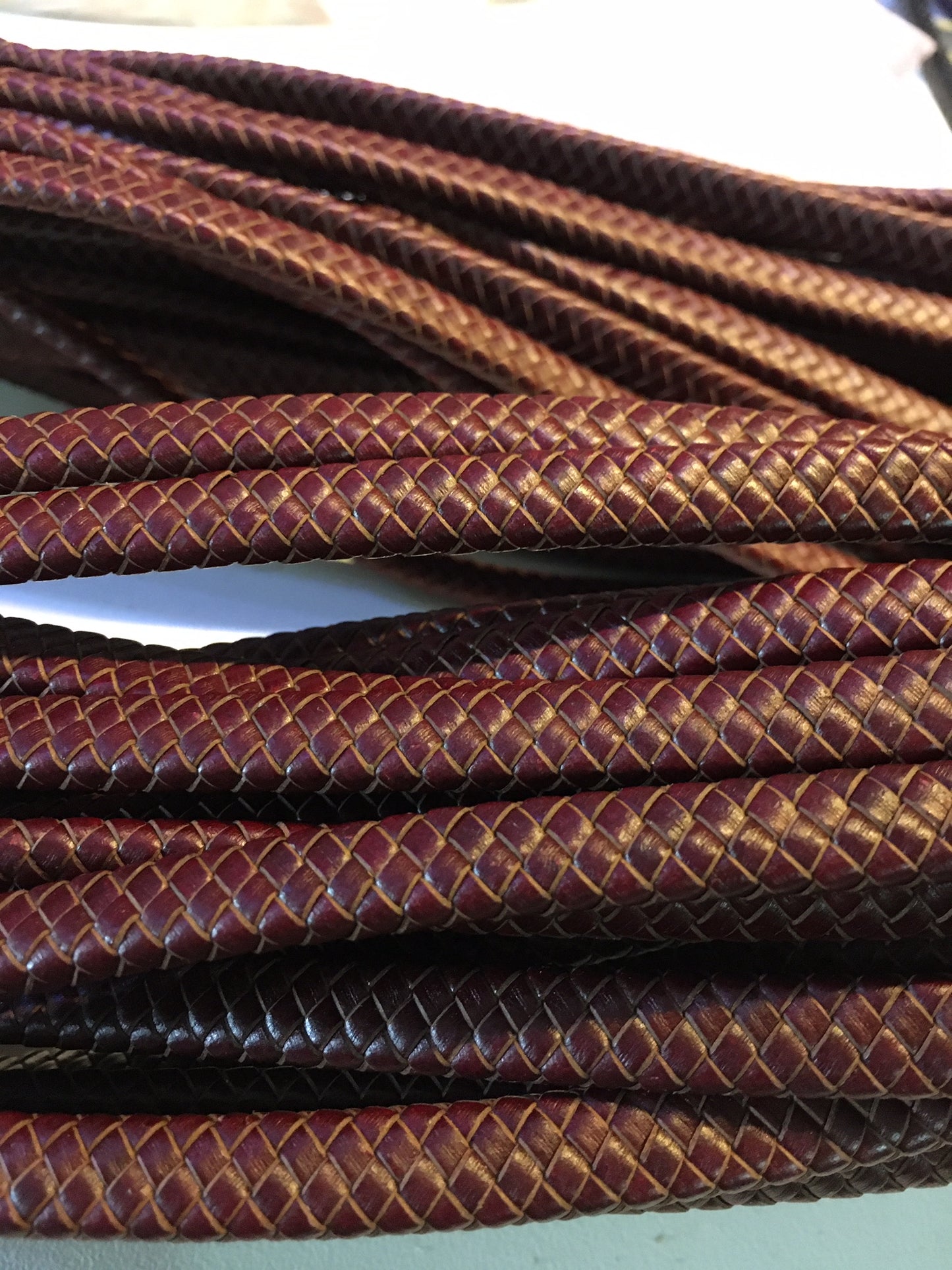 Flat Braided Leather Cord - AU