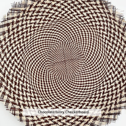 chocolate / ivory checkerboard 20" buntal mat