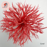 coral Biot Feather Star Flower on Wire