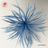 cornflower blue Biot Feather Star Flower on Wire