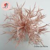 creme de peache Biot Feather Star Flower on Wire