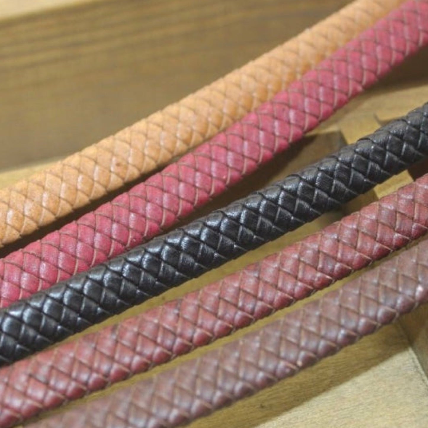 Flat Braided Leather Cord - AU