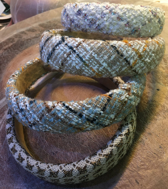 Plaid Woolen Padded Headbands - AU