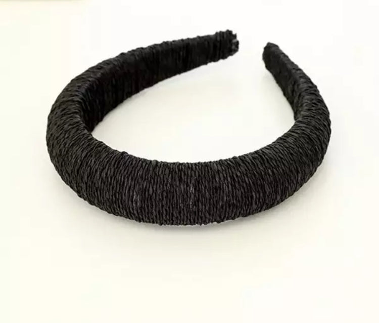 Raffia Straw Wrapped Padded Headbands - AU
