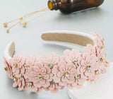 Padded Headband with flowers and Crystals - AU