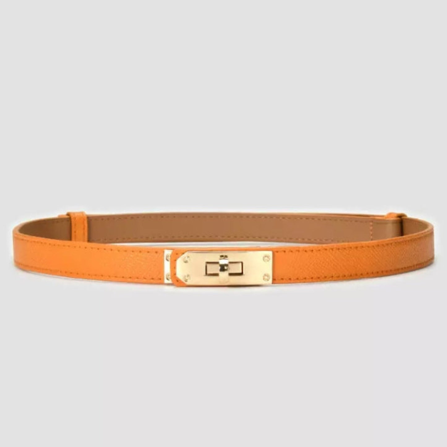 orange hat band luxury split leather adjustable gold buckle