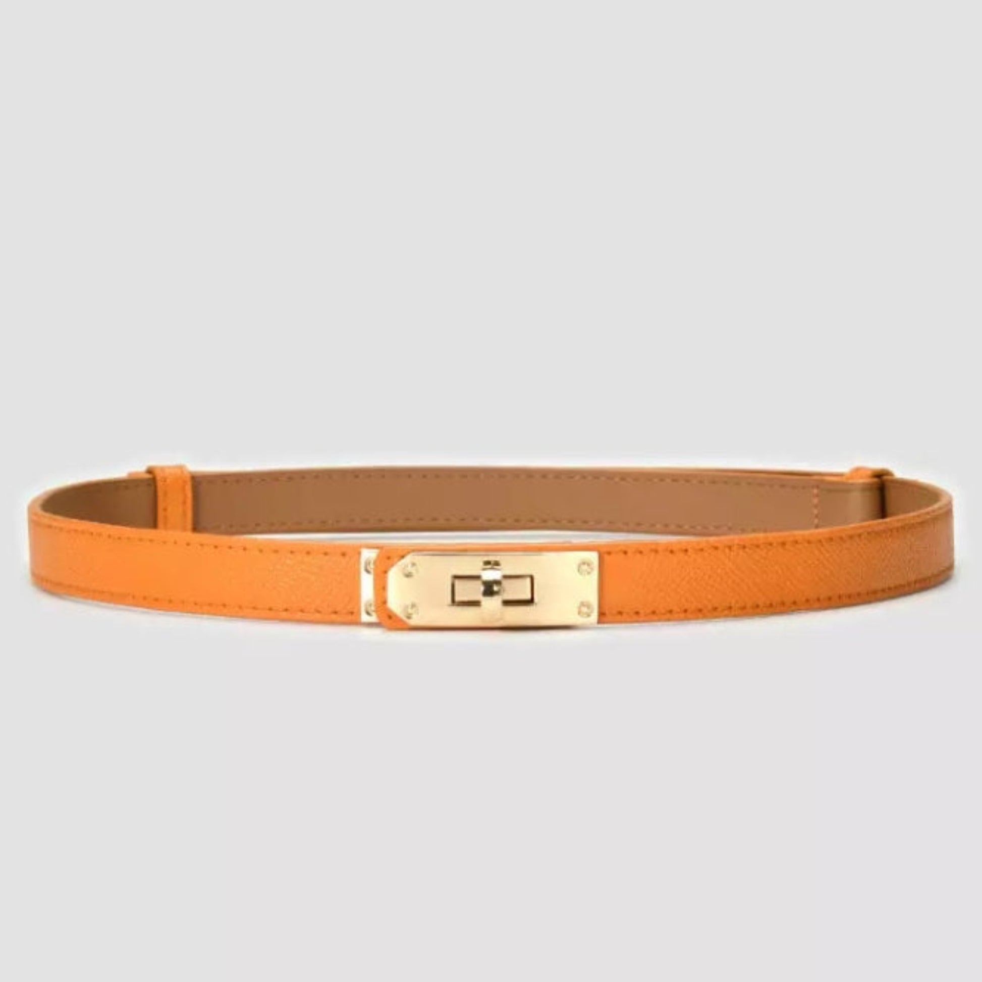 orange hat band luxury split leather adjustable gold buckle