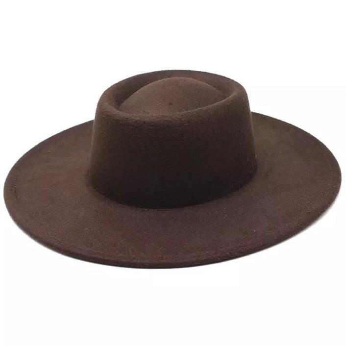 brown Blocked Hat Base: Spanish Pork Pie