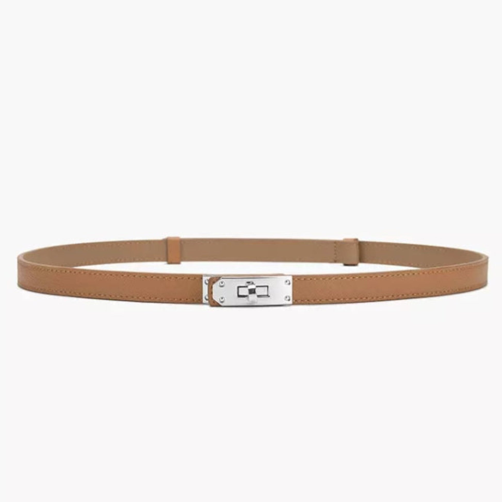 camel hat band luxury split leather adjustable silver buckle