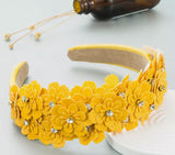 Padded Headband with flowers and Crystals - AU