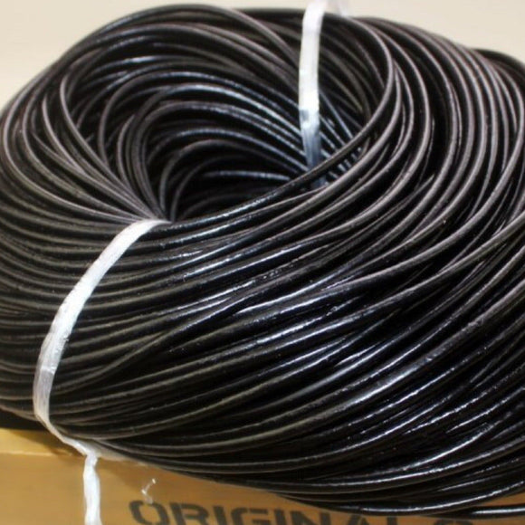 black round 5mm leather cord