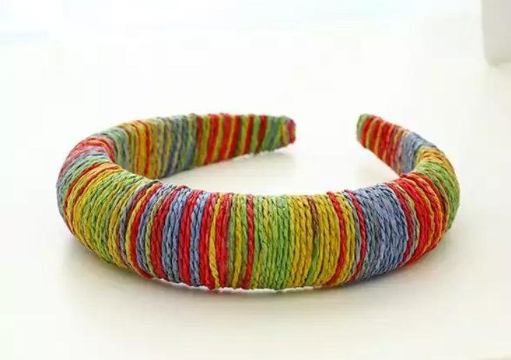 Raffia Straw Wrapped Padded Headbands - AU