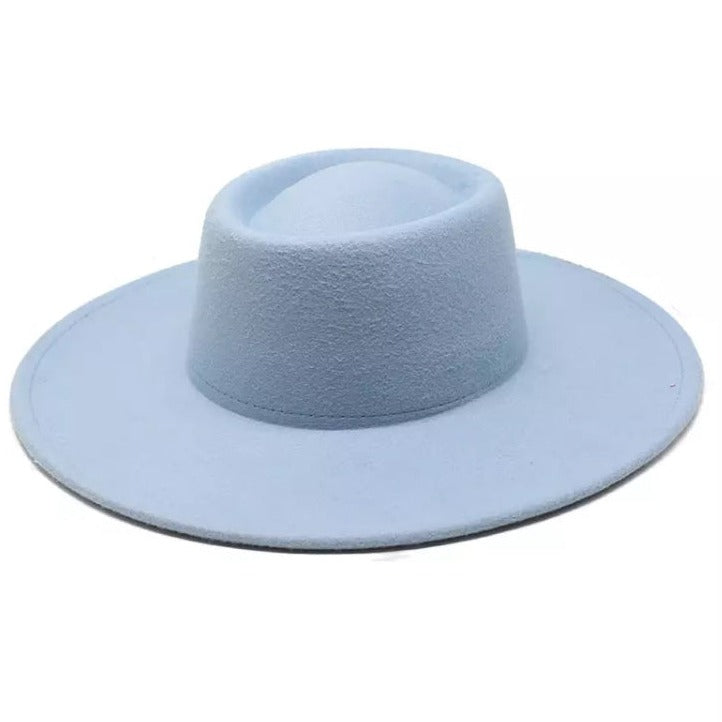 pale blue Blocked Hat Base: Spanish Pork Pie