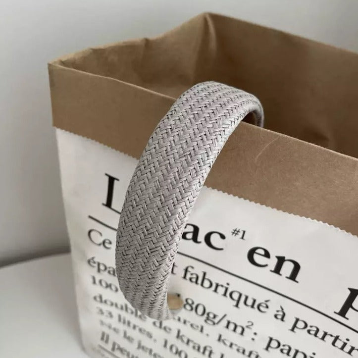 grey buntal straw padded headbands 