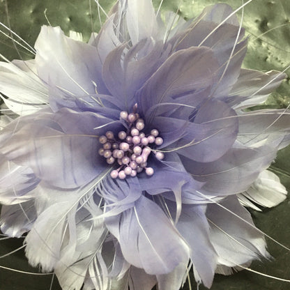 Feather Flower with Peacock Fringes (EF1097) dusty pale lilac